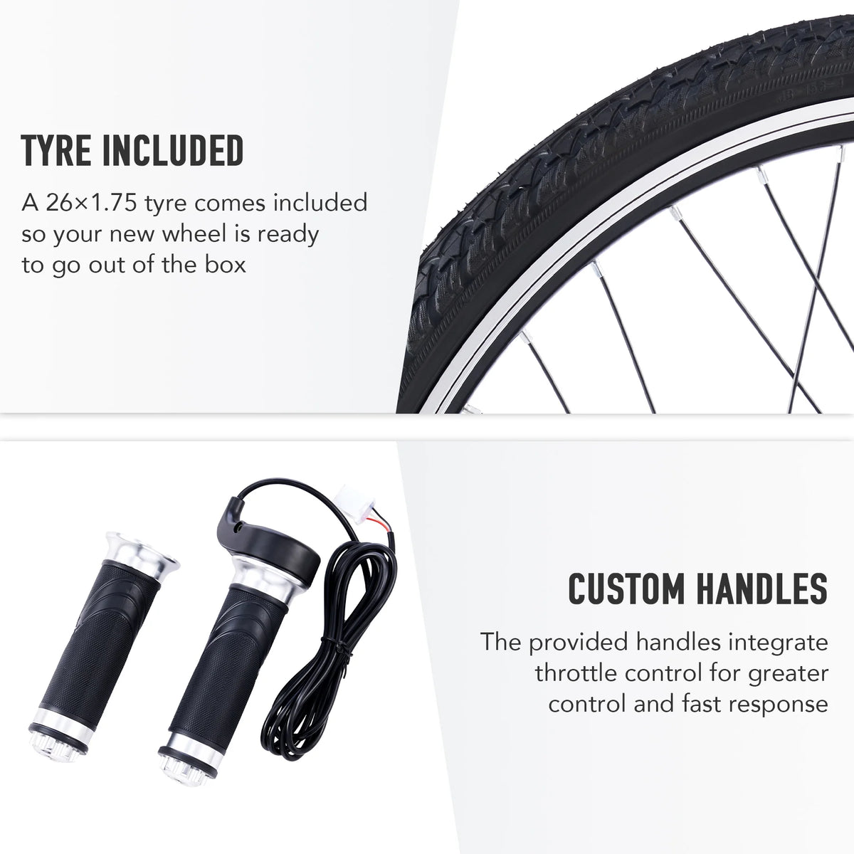 Viribus Electric Bike Conversion Kit 26" Rear Wheel 1000W Hub Motor LCD Ebike DIY Set - Product image 24