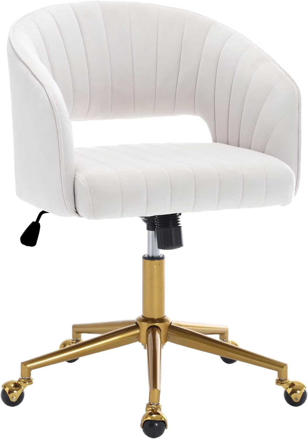 Home Office Swivel Desk Chair, Modern Velvet Vanity Chair, Height Adjustable Armchair with Gold Base - Product image 2