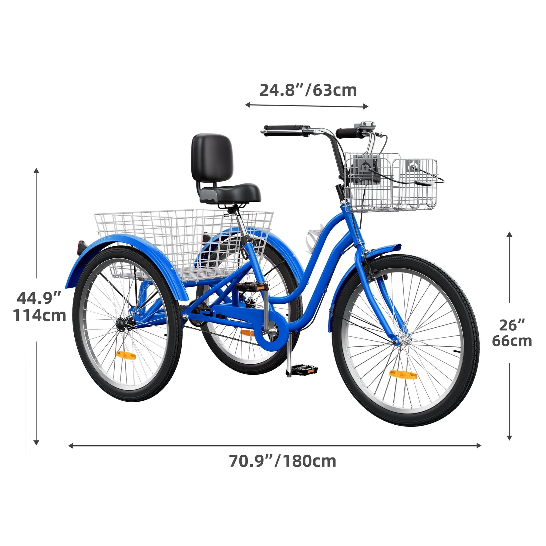 Dextrus 24 in 3 - Wheel Bike, Single Speed Adult Trike, Low Step - Through Cruiser with Front & Rear - Product image 11