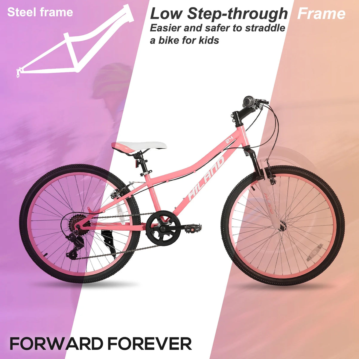 Hiland 24 in Mountain Bike, Front Suspension Fork Bicycles for Adults Multiple Colors - Product image 22