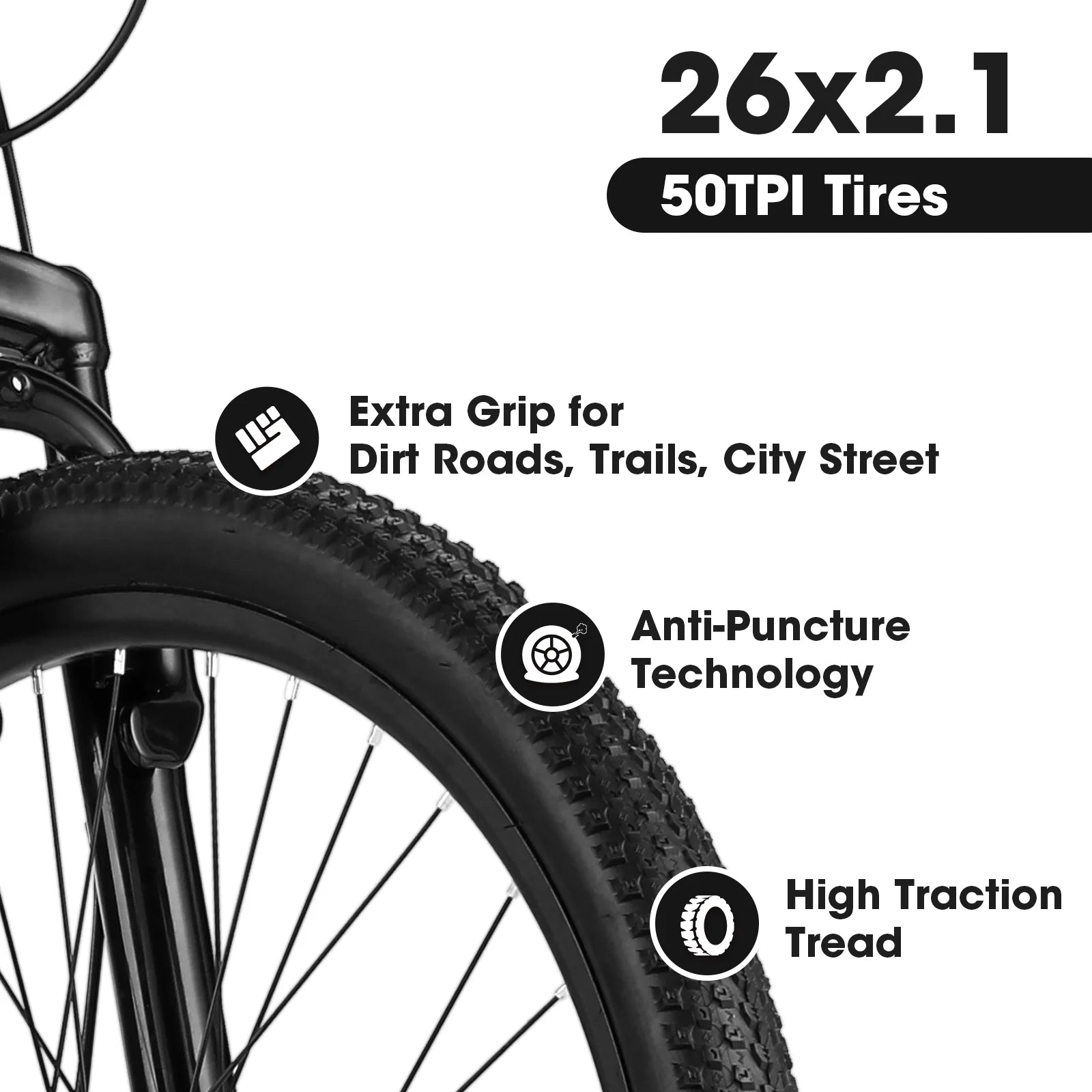 Ecarpat 26 in Mountain Bike Adults Womens Mountain Bicycles with Dual Disc Brakes Shimano 21 - Product image 13