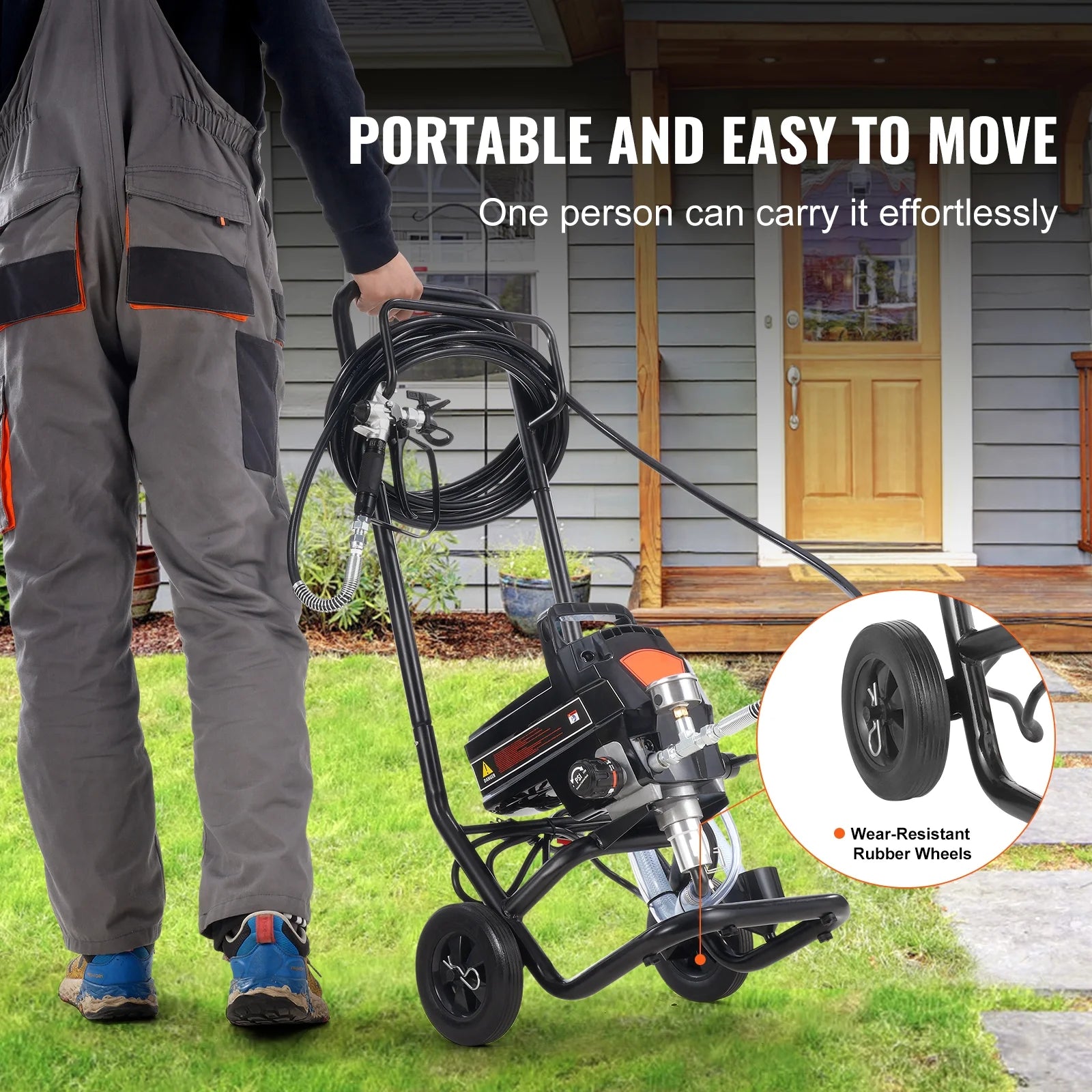 KFFKFF Stand Airless Paint Sprayer 950W 3000PSI Electric Paint Sprayer with Cart - Product image 9
