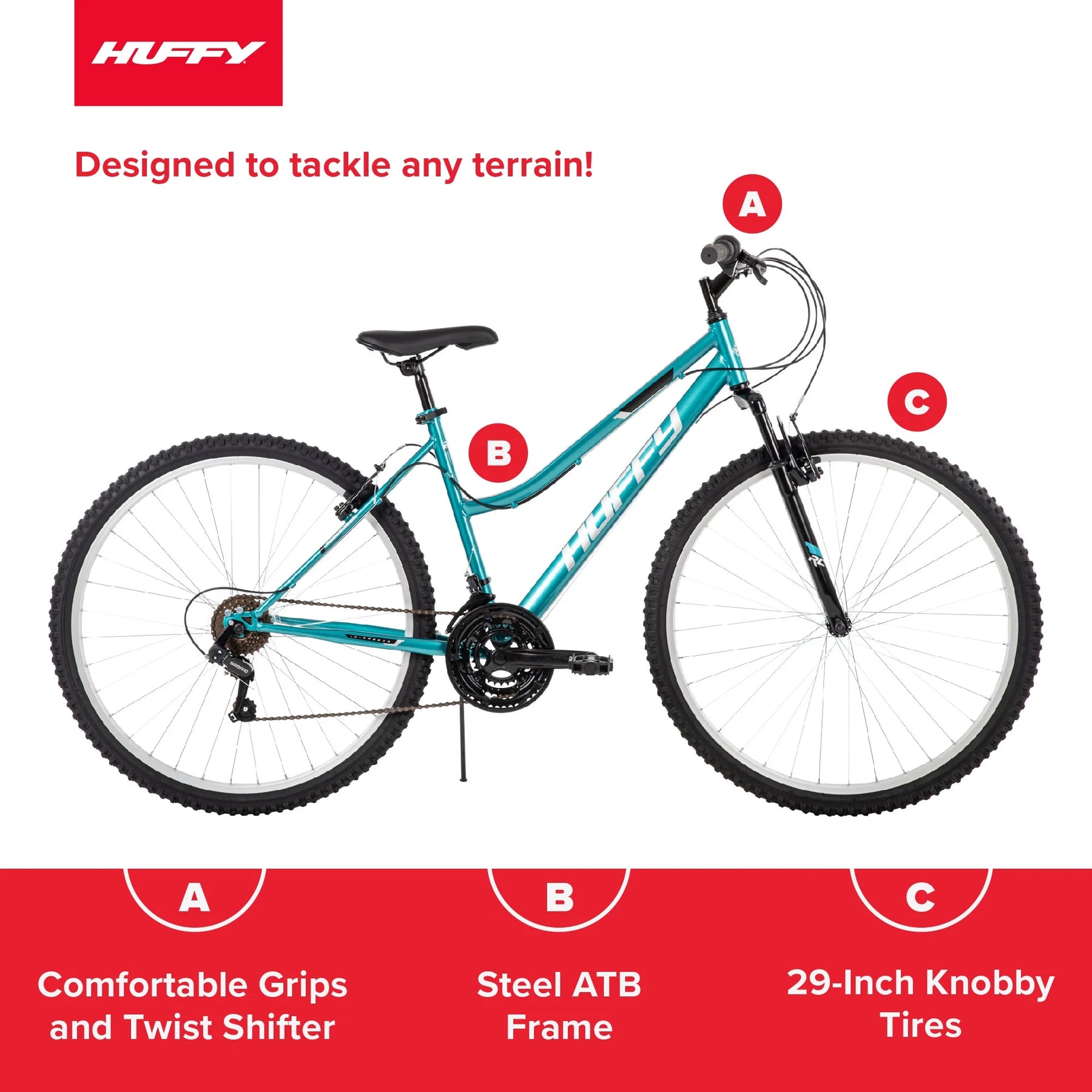 Huffy 29" Rock Creek Mountain Bike, Fits Riders 5'0"+, Blue, Adult, Women'S - Product image 3