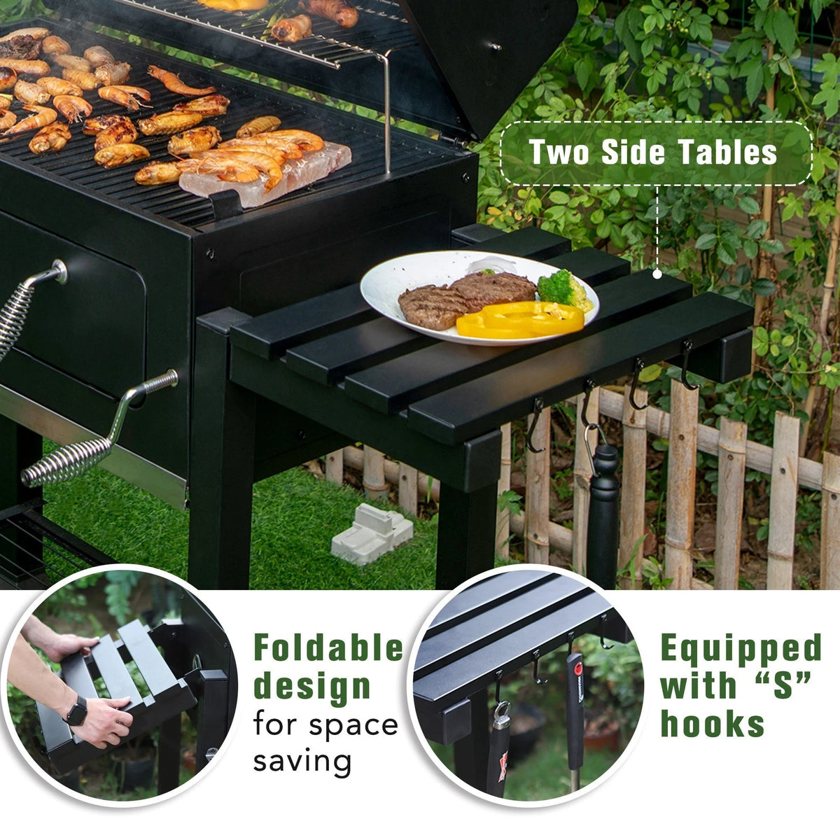 34 - Inch BBQ Charcoal Grill Outdoor Portable Barbecue Grill - Product image 5