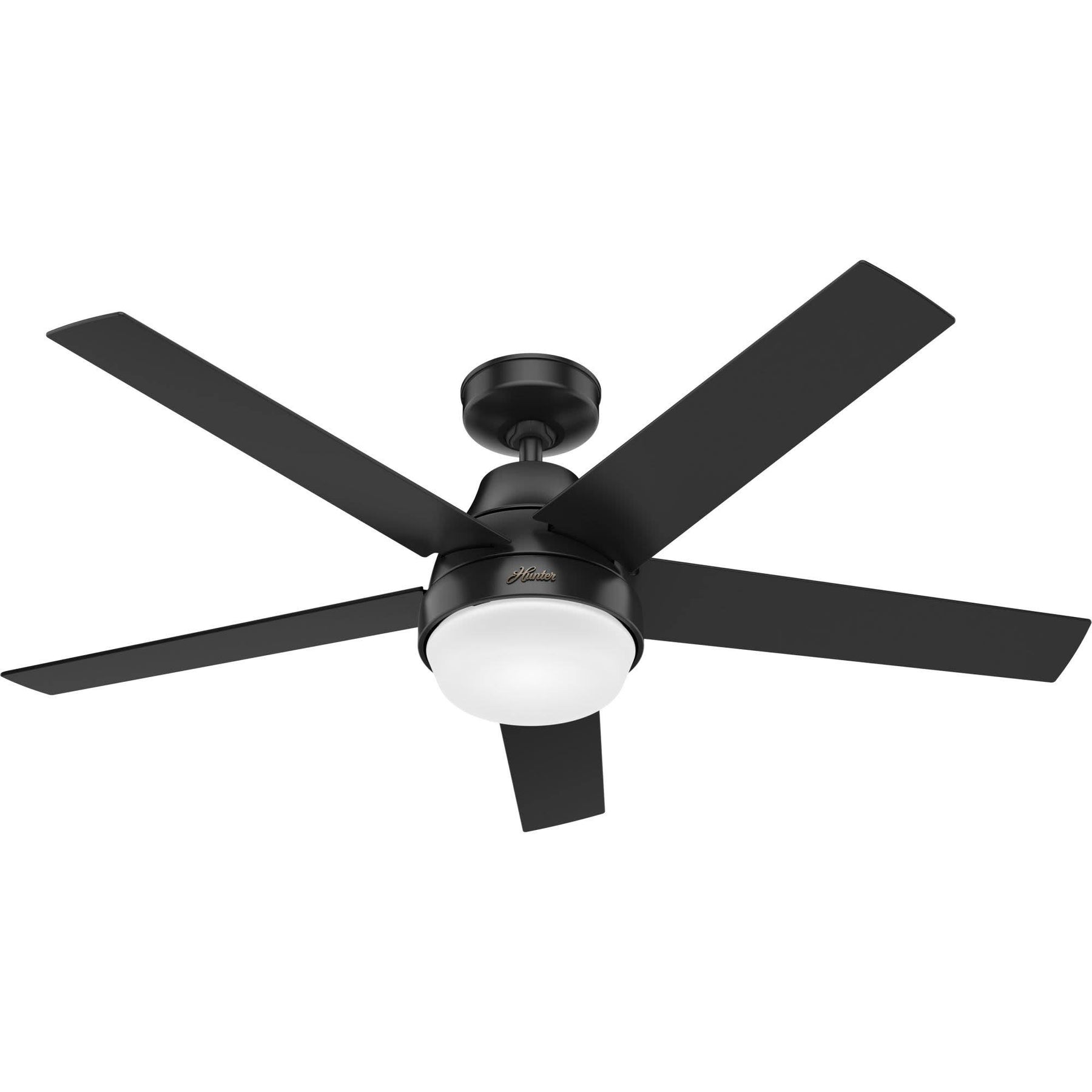 Hunter 52-Inch Aerodyne Matte Black Ceiling Fan with LED Light - Product image 1