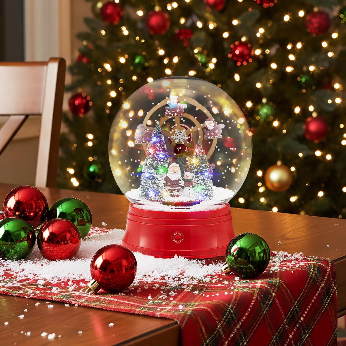 Tangkula 5.3 Ft 2-in-1 Musical Christmas Street Lamp with Falling Snow - Product image 4