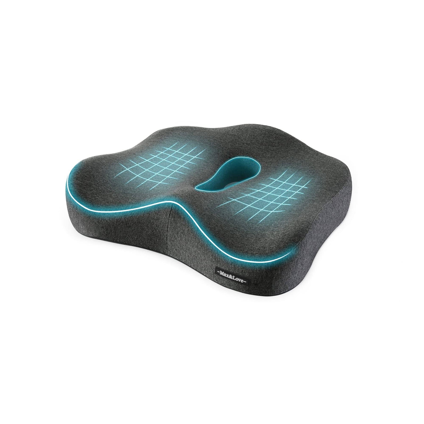 Max&Love Memory Foam Seat Chair Cushion for Relieves Back Sciatica Pain Tailbone Pain Coccyx Degenerating Disc Orthopedic Osteoarthritis Prostate