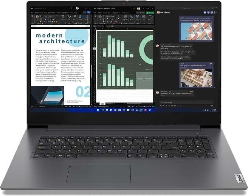 Lenovo (17 3 Zoll IPS FHD Laptop Intel Core U300 13th Gen 5 cores 4.40 GHz 16 GB DDR4 512 GB SSD Intel UHD HDMI Cam BT WLAN Windows 11 AZERTY keyboard [French] - #8151