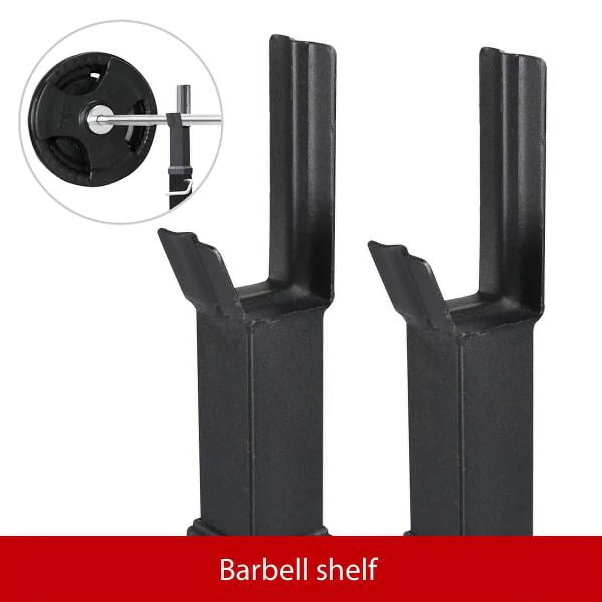 2 - Piece Adjustable Squat Stand Rack or Barbell Free Press Bench, Black - Product image 9