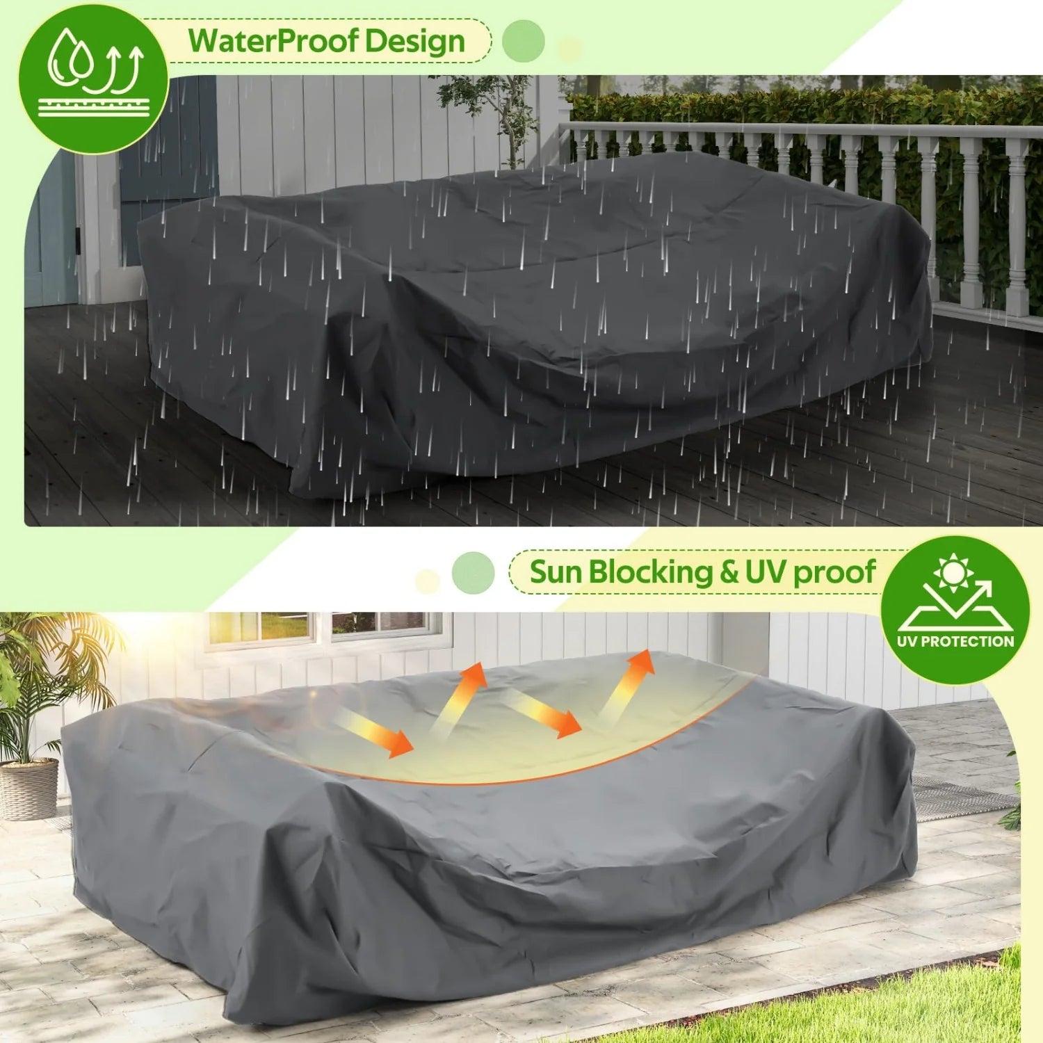 AECOJOY 4 Piece Metal Patio Furniture Set with Waterproof Cover, Convertible Outdoor Daybed with Coffee - Product image 16