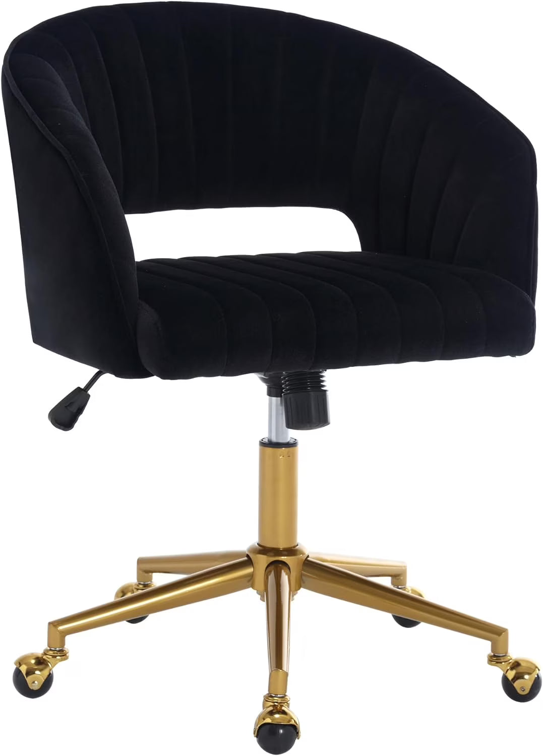 Home Office Swivel Desk Chair, Modern Velvet Vanity Chair, Height Adjustable Armchair with Gold Base - Product image 8