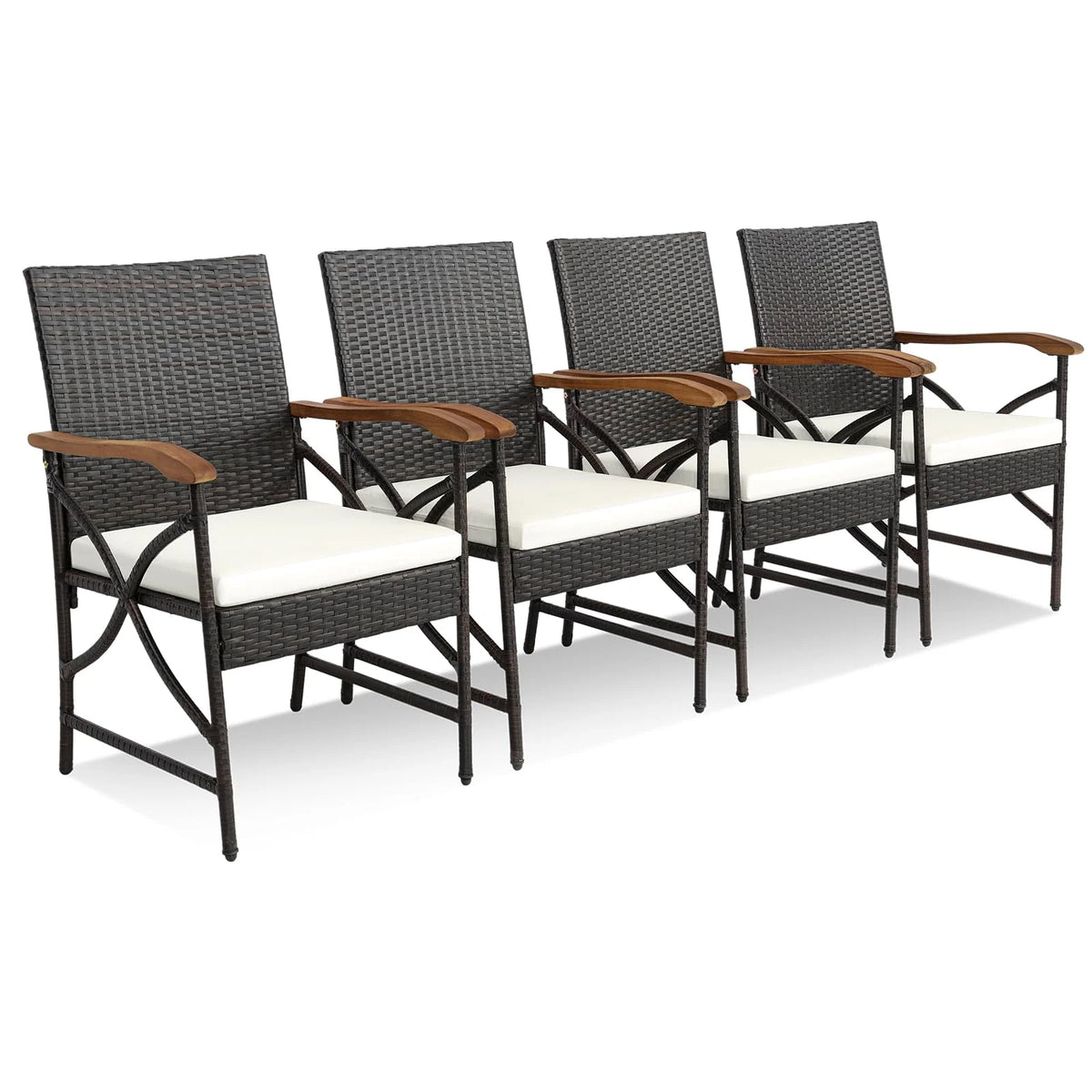 Tangkula Patio Wicker Chair Set of 2, Outdoor PE Rattan Chairs - Product image 10