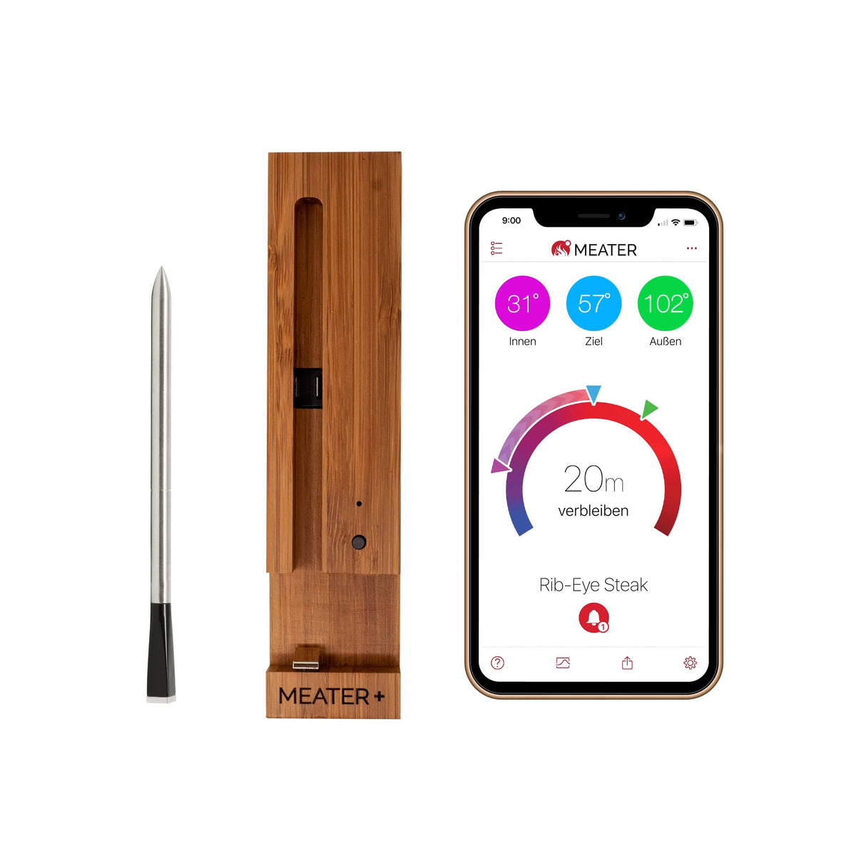 MEATER Plus - Bluetooth Long Range Smart Meat Thermometer - Brown Sugar Color - for Oven, Grill, Kitchen - Product image 1