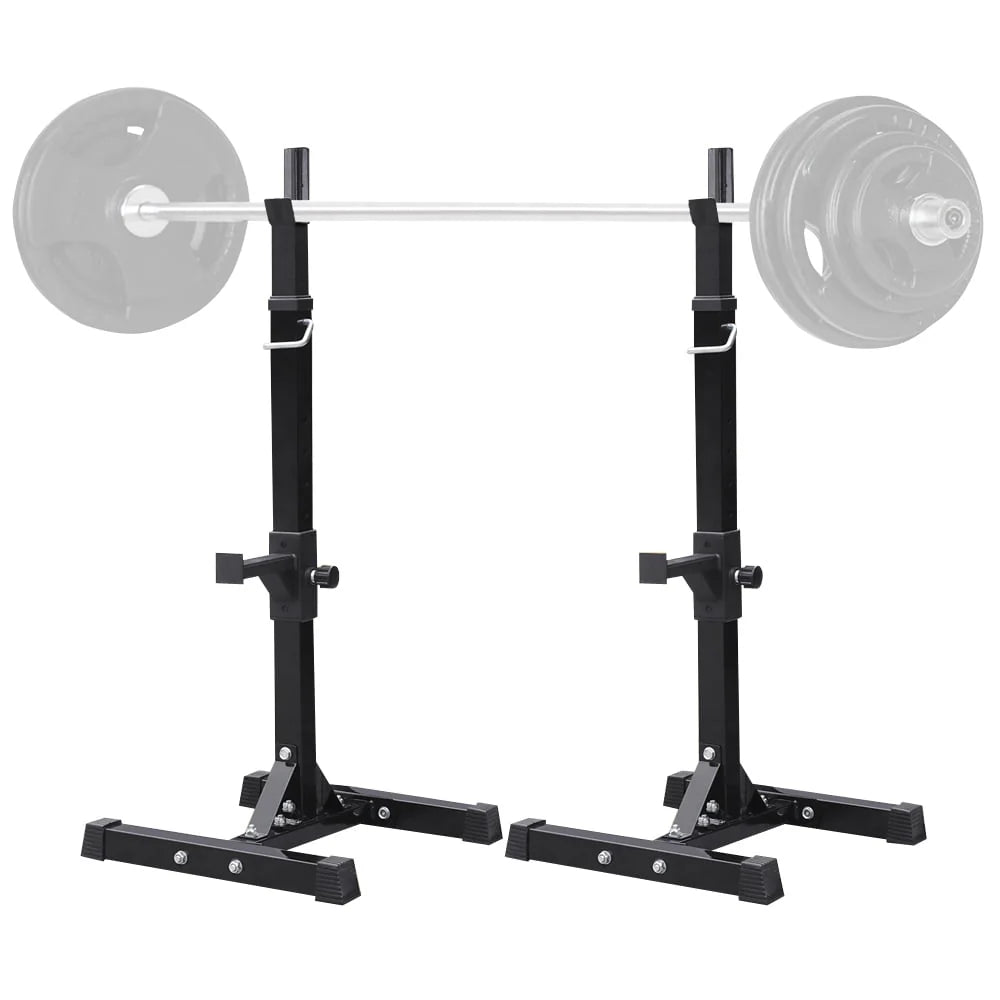 2 - Piece Adjustable Squat Stand Rack or Barbell Free Press Bench, Black - Product image 1