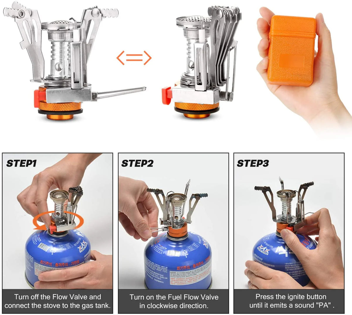 16pcs Camping Cookware Set with Folding Camping Stove, Non - Stick Lightweight Pot Pan Kettle Set with - Product image 4