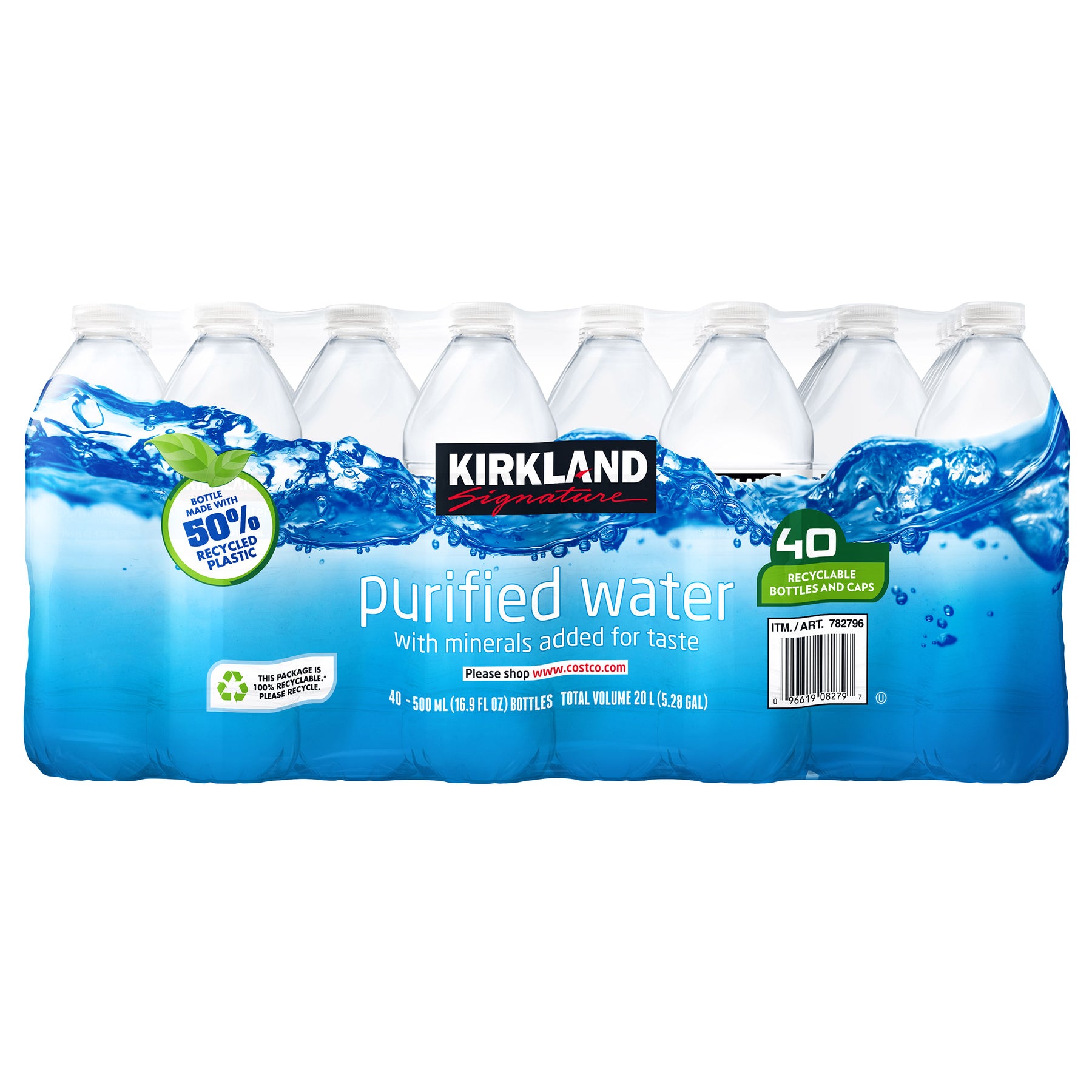 Kirkland Signature Bottled Water 16.9 Fl Oz, 40 - Count, 48 Case Pallet - Product image 3