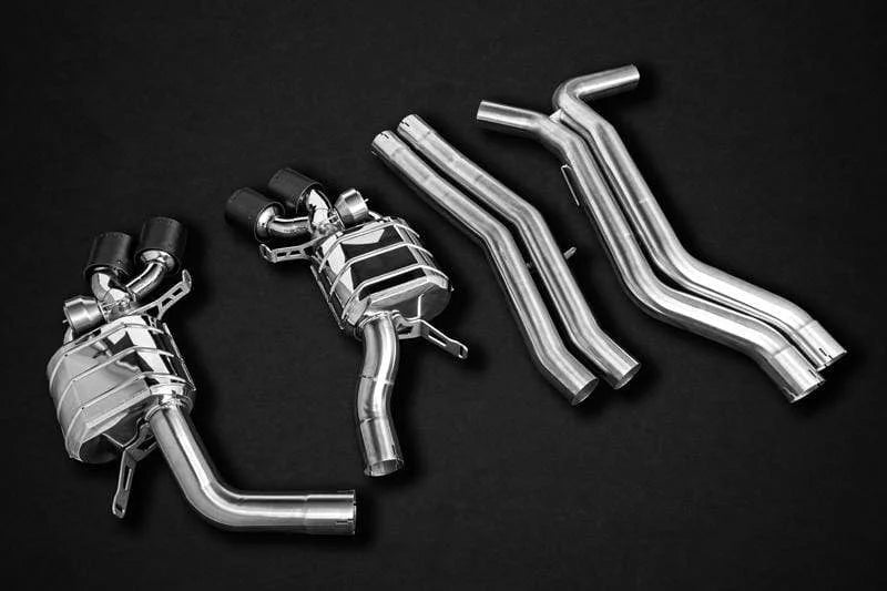 Capristo Valved Exhaust with Carbon Fiber Tips (E2P) | Audi RS6/RS7 C8