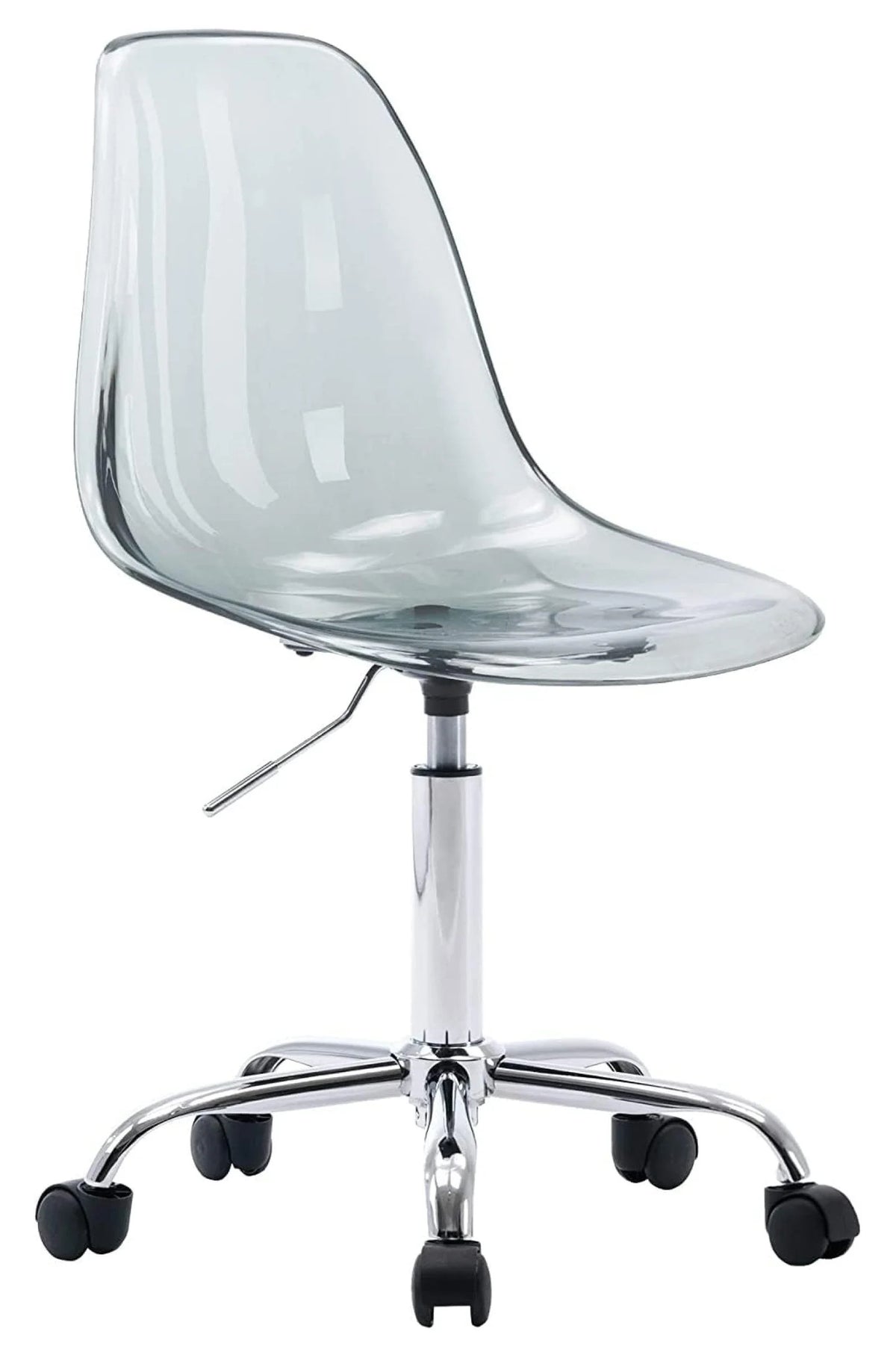 Echoworld Clear Rolling Chair, Armless Desk Chair with Golden Feet Swivel Molded Plastic Shell Adjustable - Product image 33