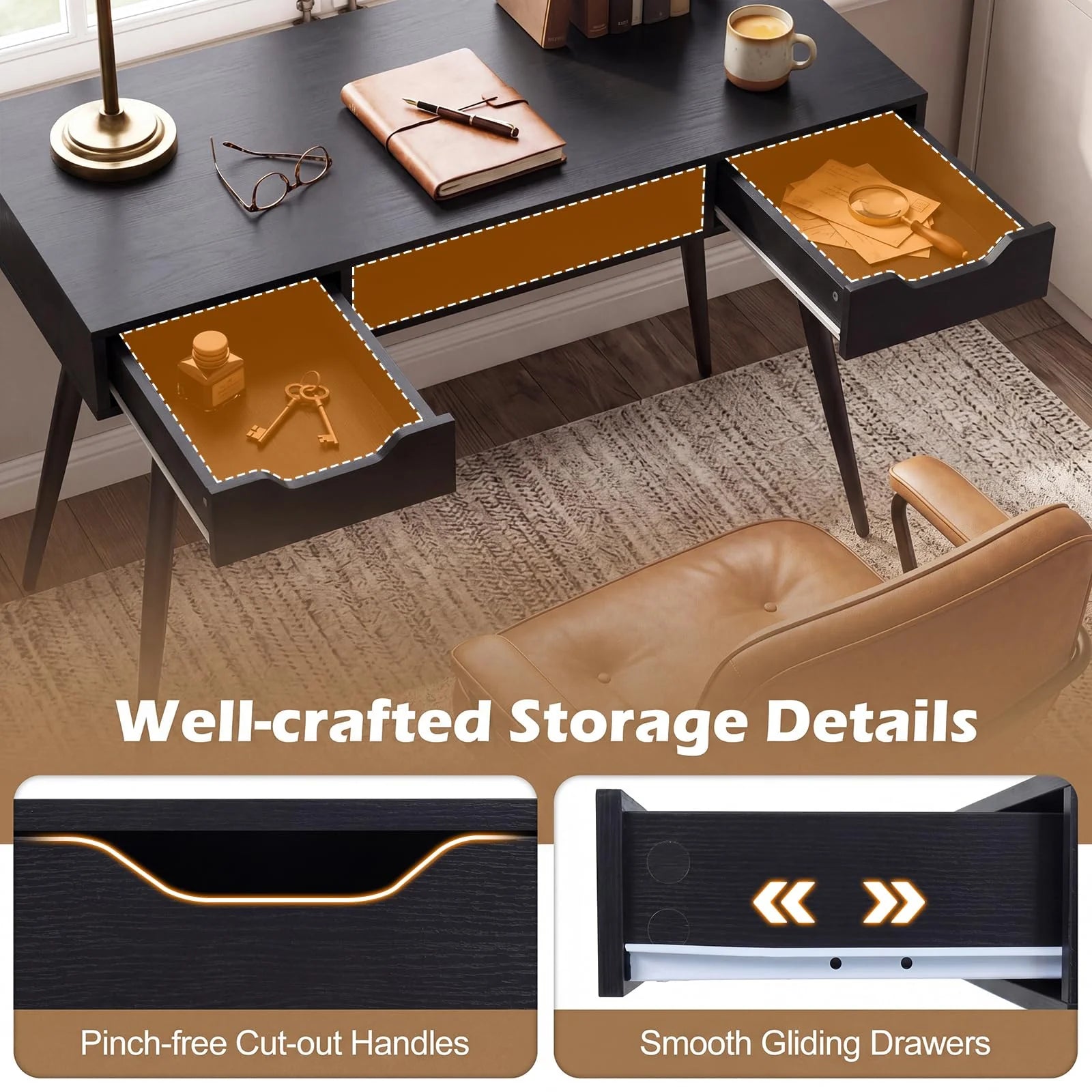 Tangkula Mid Century Modern Computer Desk for Home Office & Compact Spaces - Product image 6