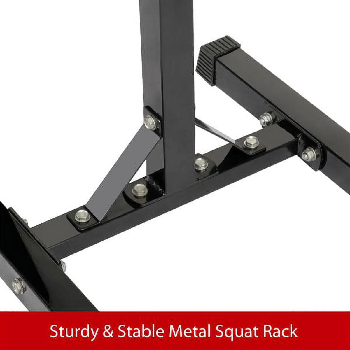 2 - Piece Adjustable Squat Stand Rack or Barbell Free Press Bench, Black - Product image 7