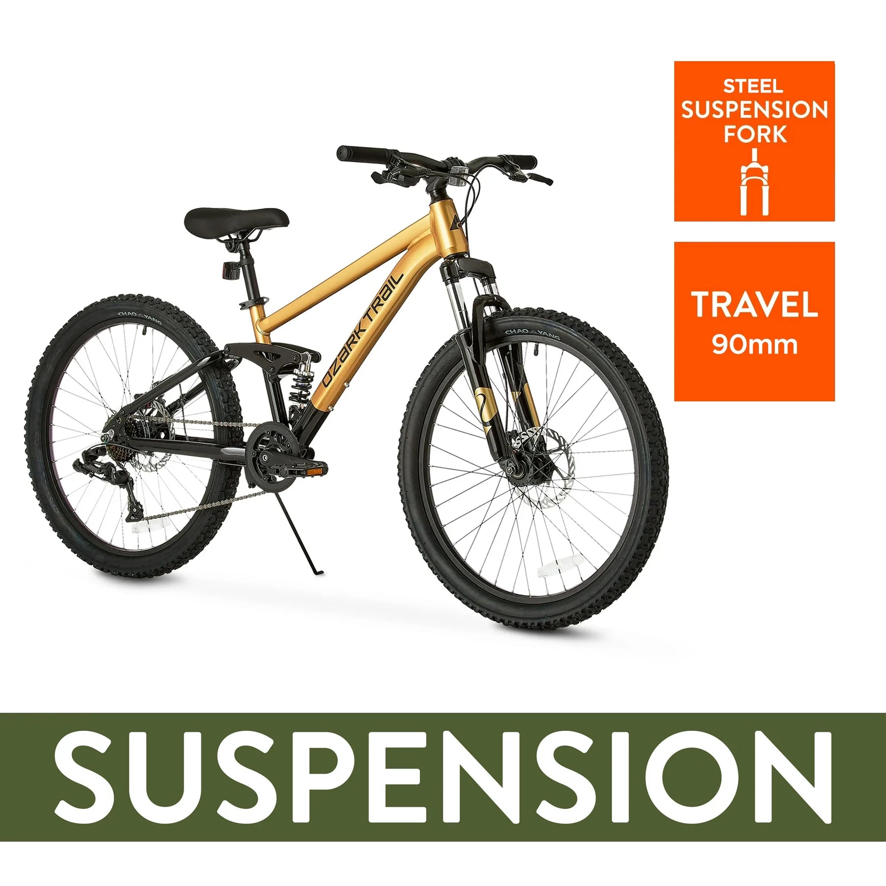 24" Ozark Trail FS.1 Epictrail Full Suspension Mountain Bike, for Teens and Adults, Heights Between 4'6" - Product image 13