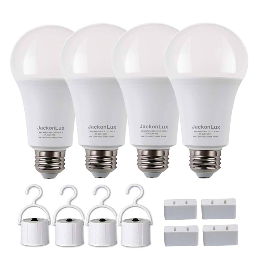 JackonLux Rechargeable Emergency Light Bulb UL Listed Battery Operated Light Bulb Power Outage Camping - Product image 1
