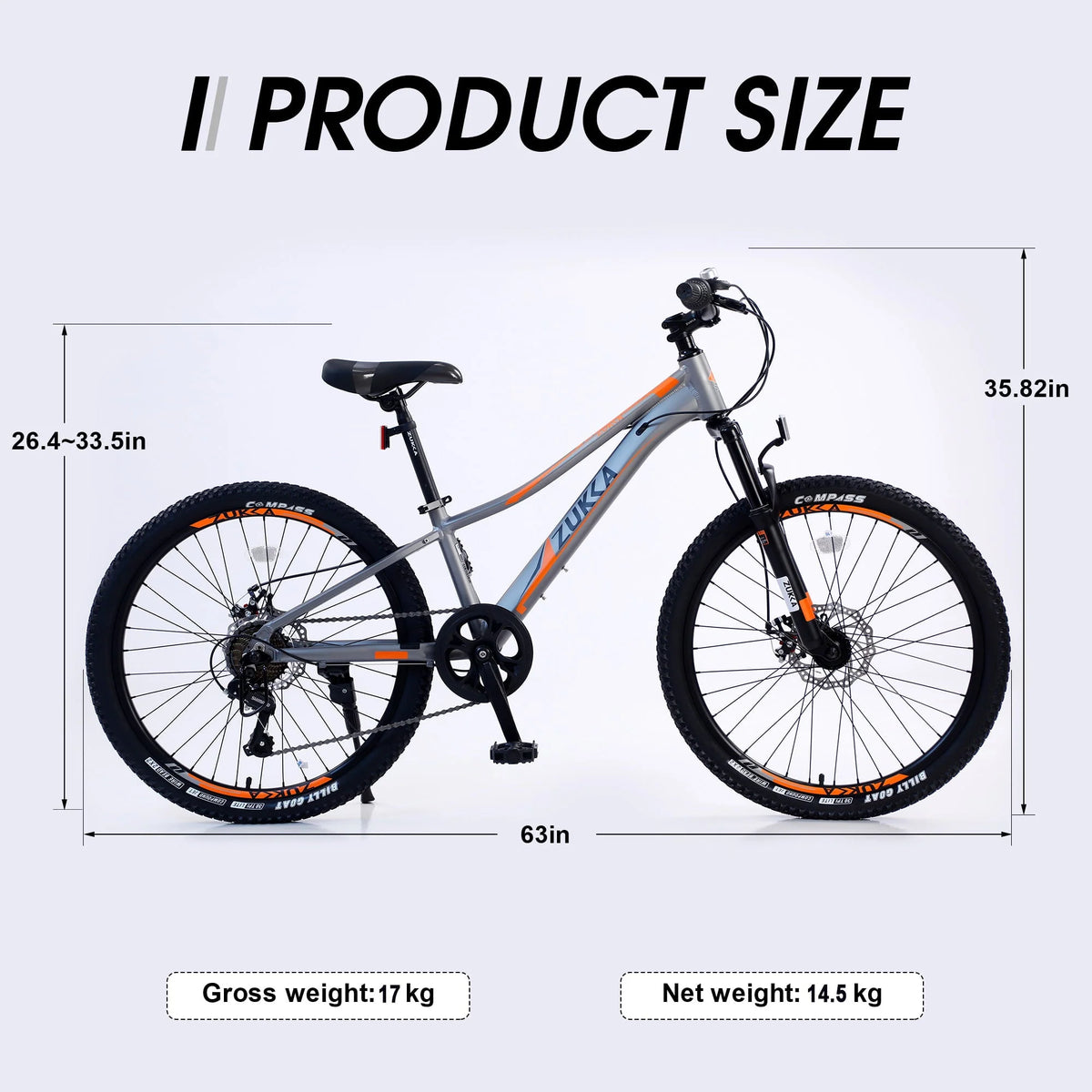 Meghna 24 in Mountain Bike Aluminum Alloy Frame 7 Speed Bicycle for Unisex Students - Product image 4
