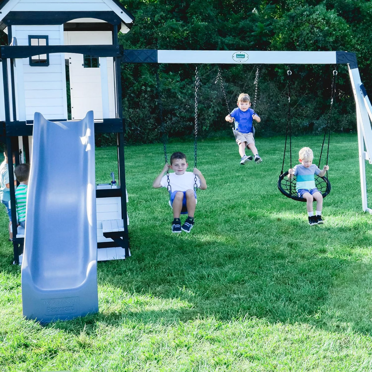 Backyard Discovery Canyon Creek Cedar Wood Swing Set with Wave Slide, Clubhouse, Play Kitchen - Product image 16