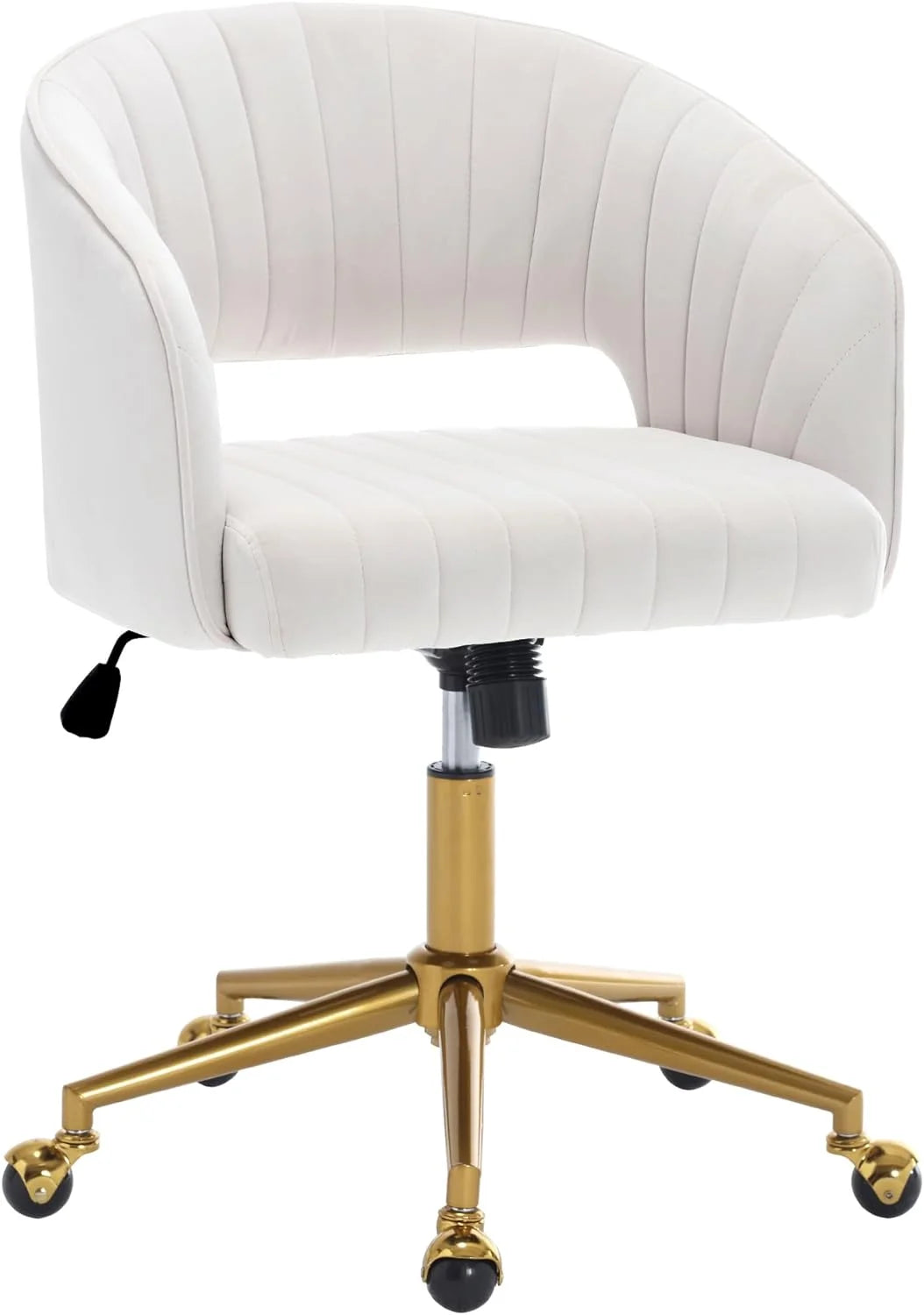 Home Office Swivel Desk Chair, Modern Velvet Vanity Chair, Height Adjustable Armchair with Gold Base - Product image 1