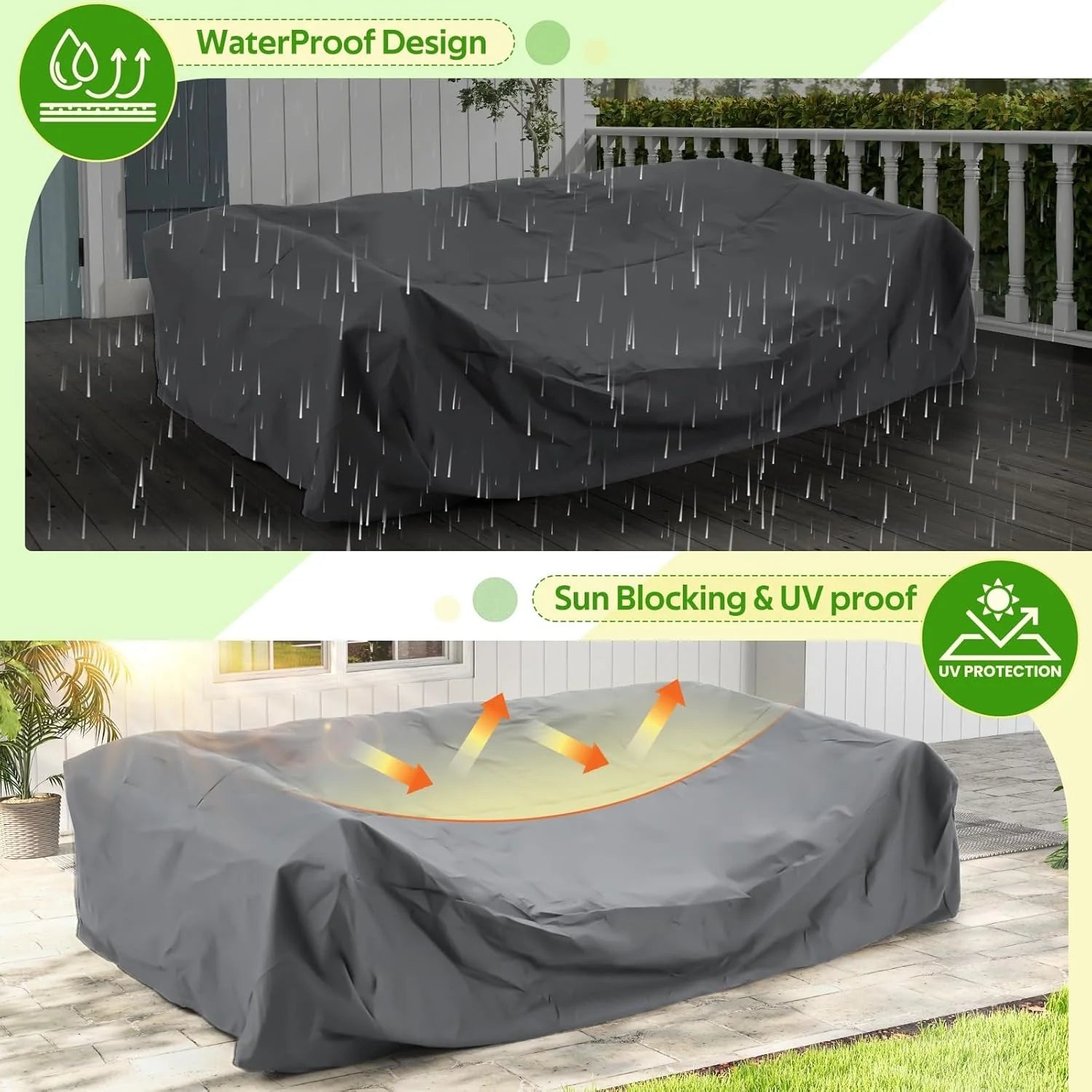 AECOJOY 4 Piece Metal Patio Furniture Set with Waterproof Cover, Convertible Outdoor Daybed with Coffee - Product image 7