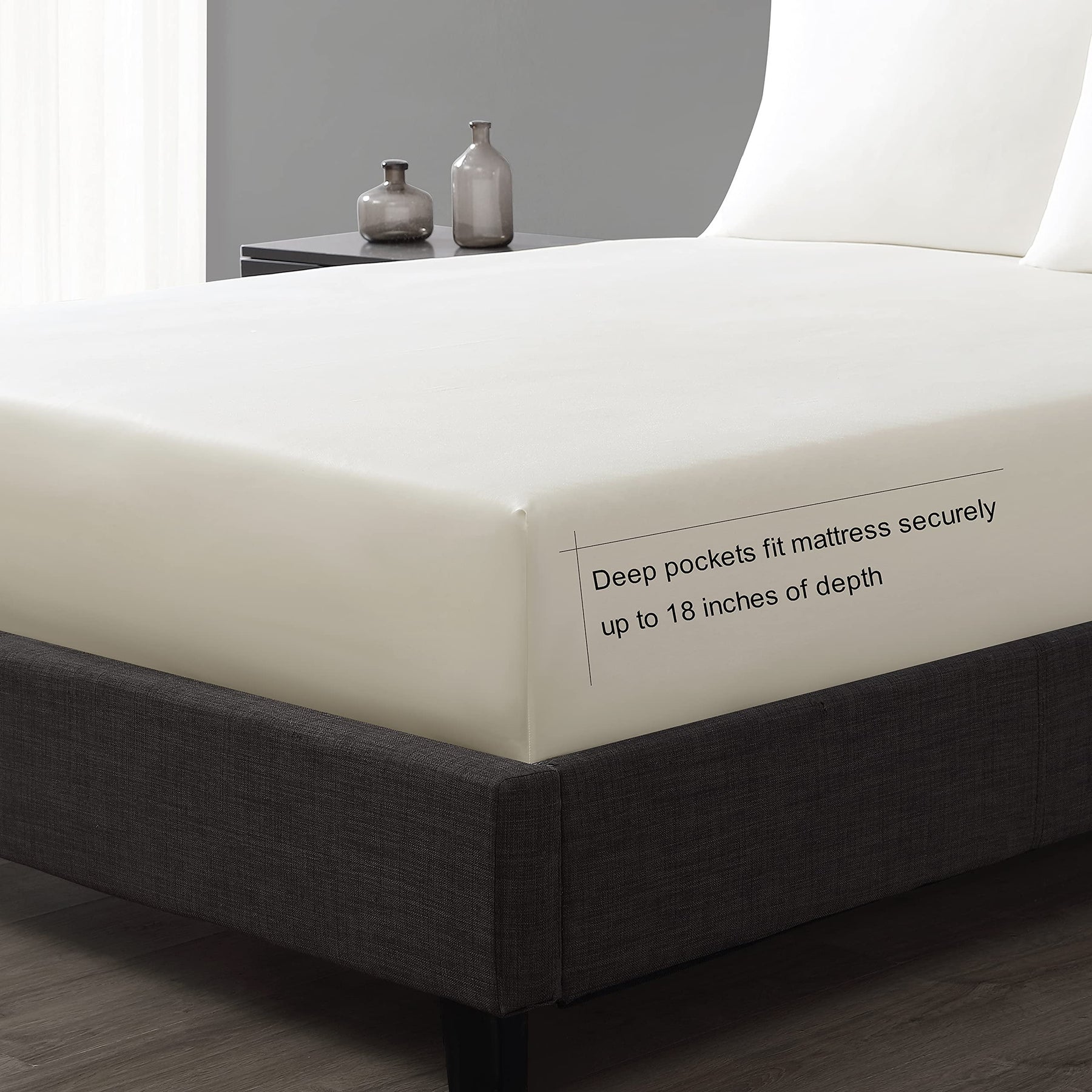 Vera Wang - 4 Pieces, Queen Sheet Set, Luxury Sateen Cotton Bedding, 800 Thread Count - Product image 6
