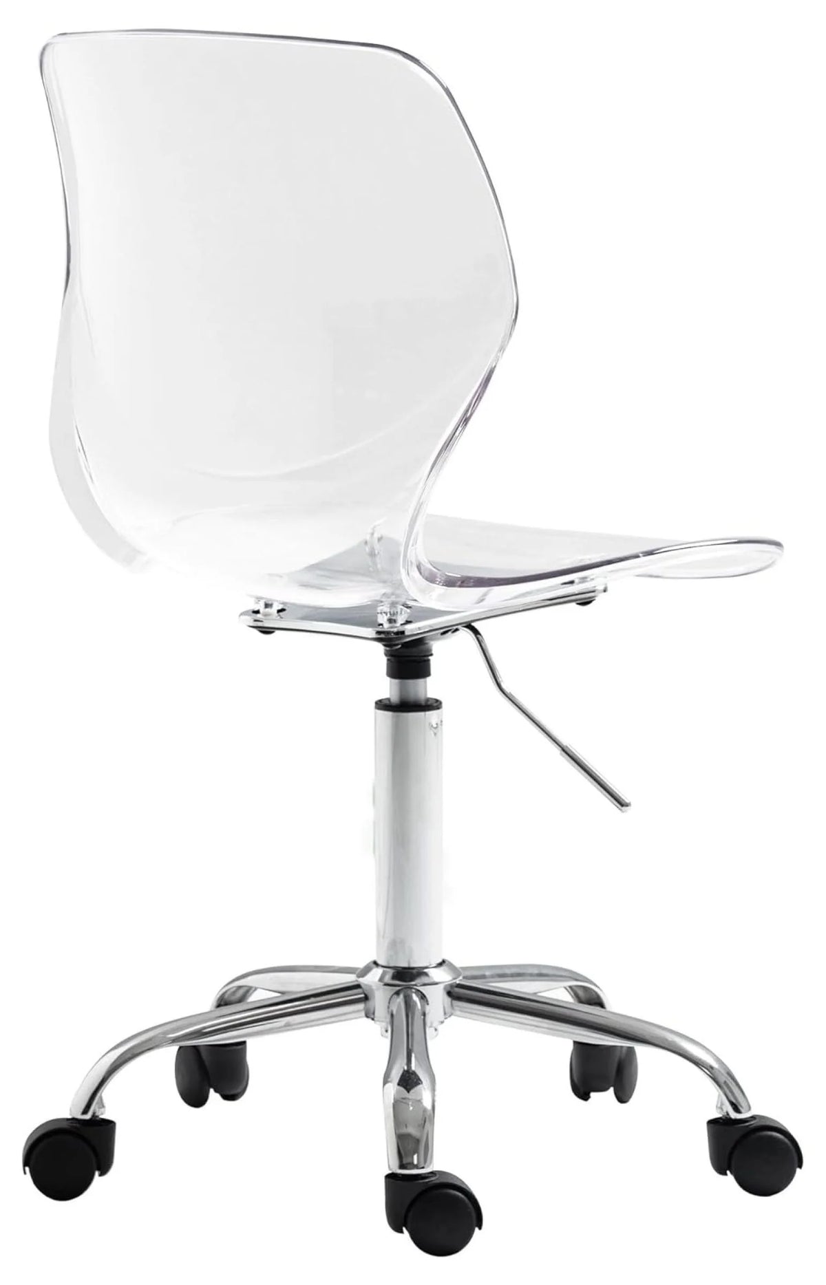 Echoworld Clear Rolling Chair, Armless Desk Chair with Golden Feet Swivel Molded Plastic Shell Adjustable - Product image 28