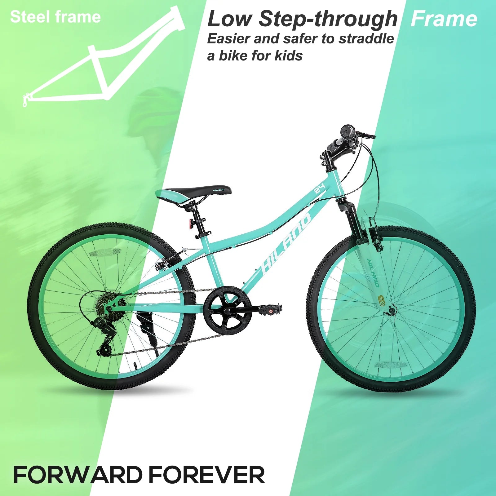 Hiland 24 in Mountain Bike, Front Suspension Fork Bicycles for Adults Multiple Colors - Product image 9