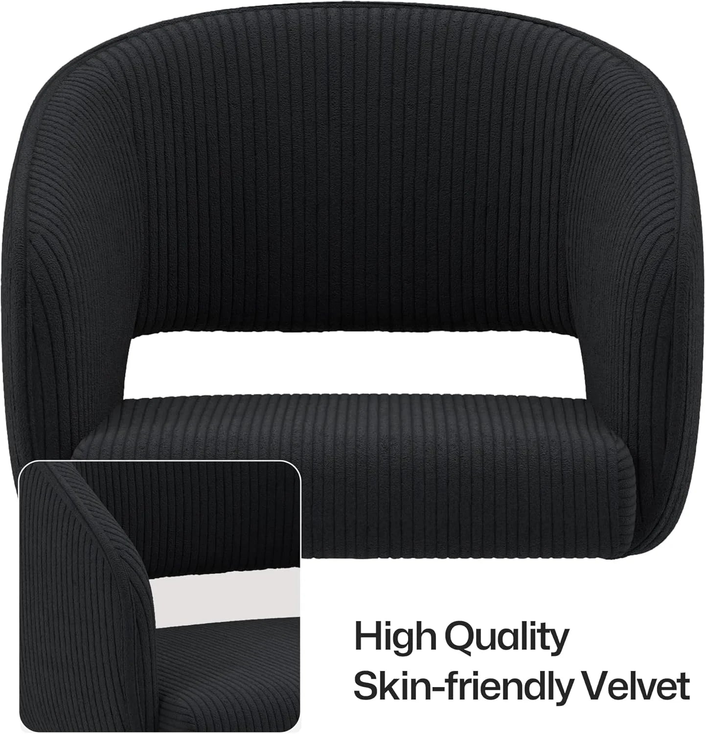 Home Office Swivel Desk Chair, Modern Velvet Vanity Chair, Height Adjustable Armchair with Gold Base - Product image 45