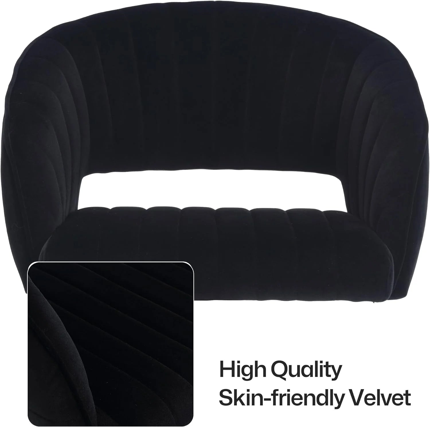 Home Office Swivel Desk Chair, Modern Velvet Vanity Chair, Height Adjustable Armchair with Gold Base - Product image 37
