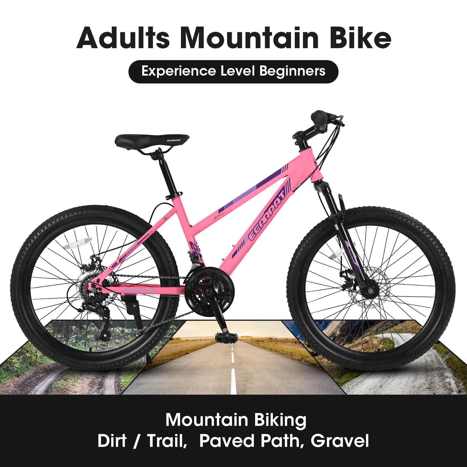 Ecarpat 26 in Mountain Bike Adults Womens Mountain Bicycles with Dual Disc Brakes Shimano 21 - Product image 15