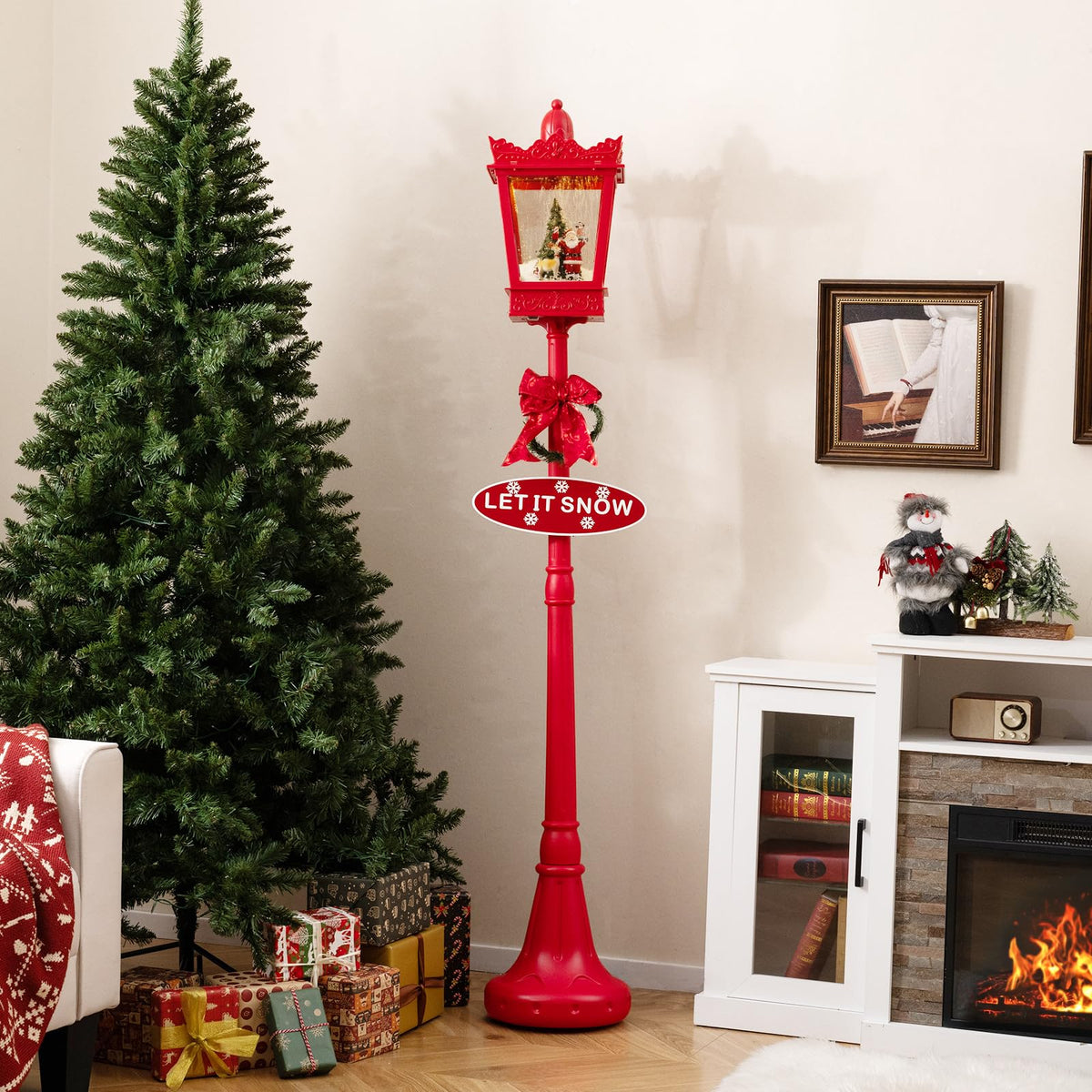 Tangkula 8 ft Musical Christmas Street Light Indoor/Outdoor Lamp Post with Warm White LEDs - Product image 3