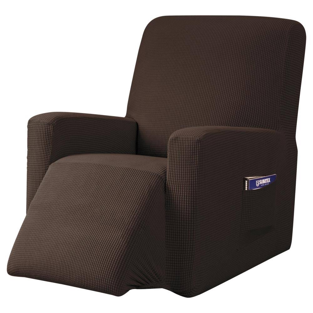 Subrtex Recliner Slipcover with Pockets Stretch Furniture Chair Cover, Chocolate, Size: 32, Brown - Product image 1