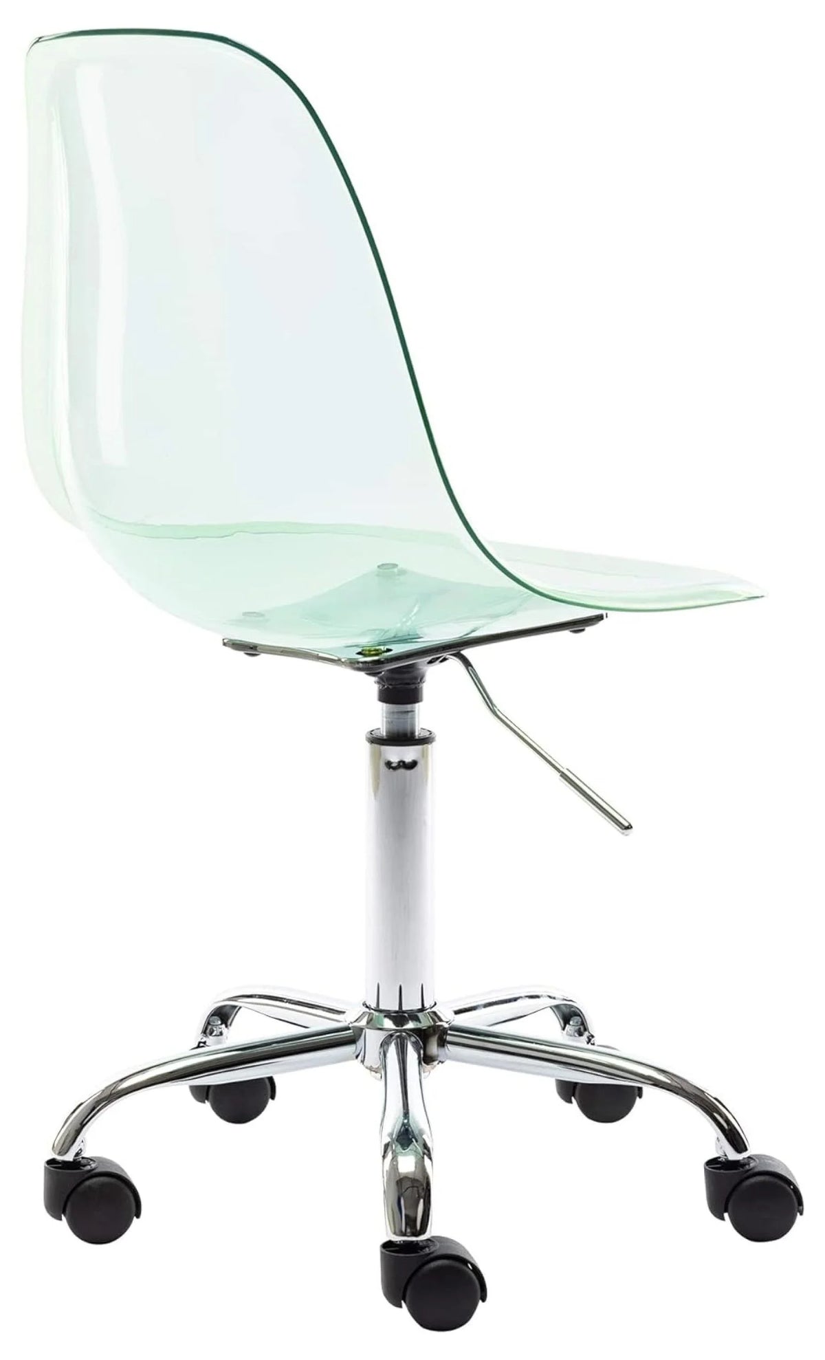 Echoworld Clear Rolling Chair, Armless Desk Chair with Golden Feet Swivel Molded Plastic Shell Adjustable - Product image 21