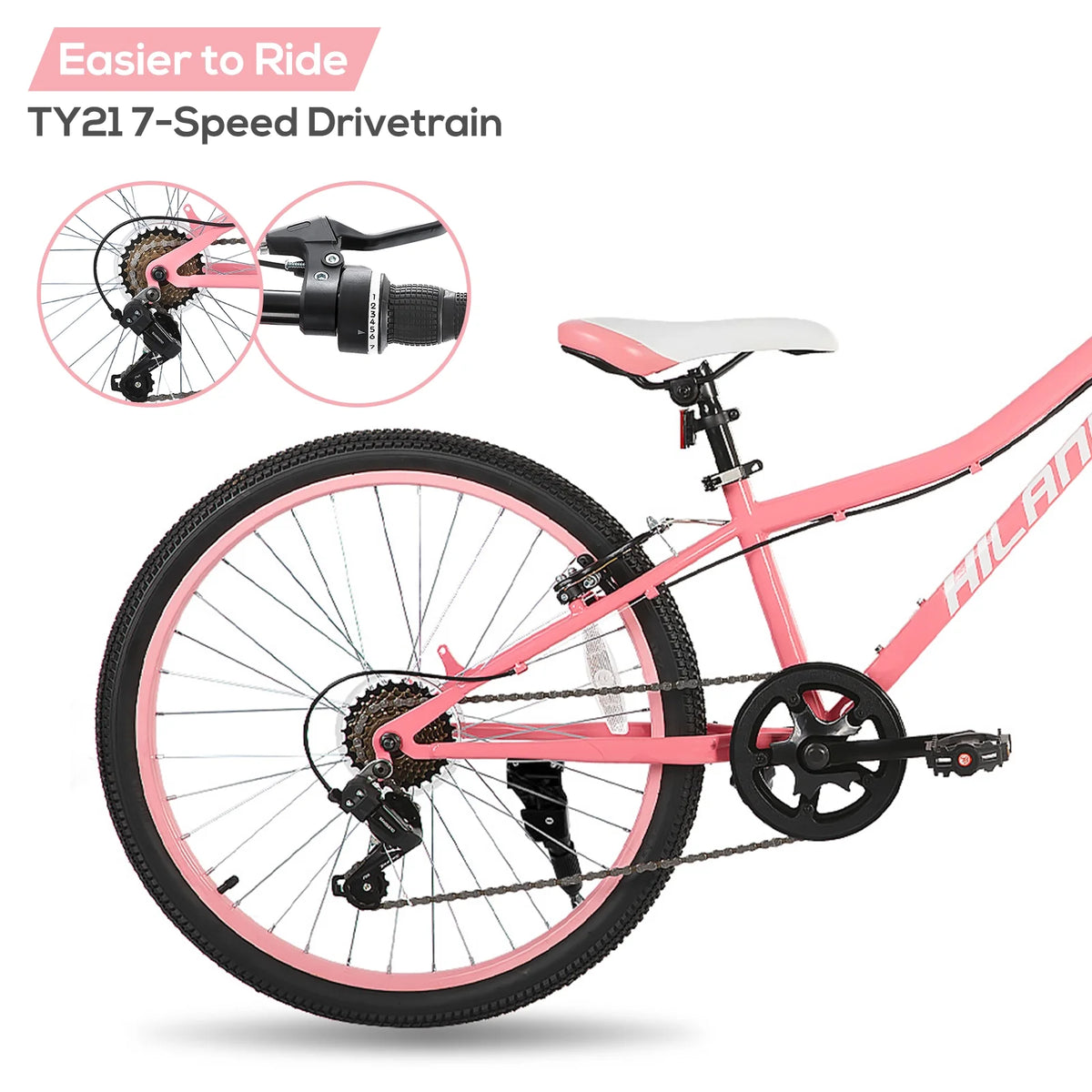 Hiland 24 in Mountain Bike, Front Suspension Fork Bicycles for Adults Multiple Colors - Product image 24
