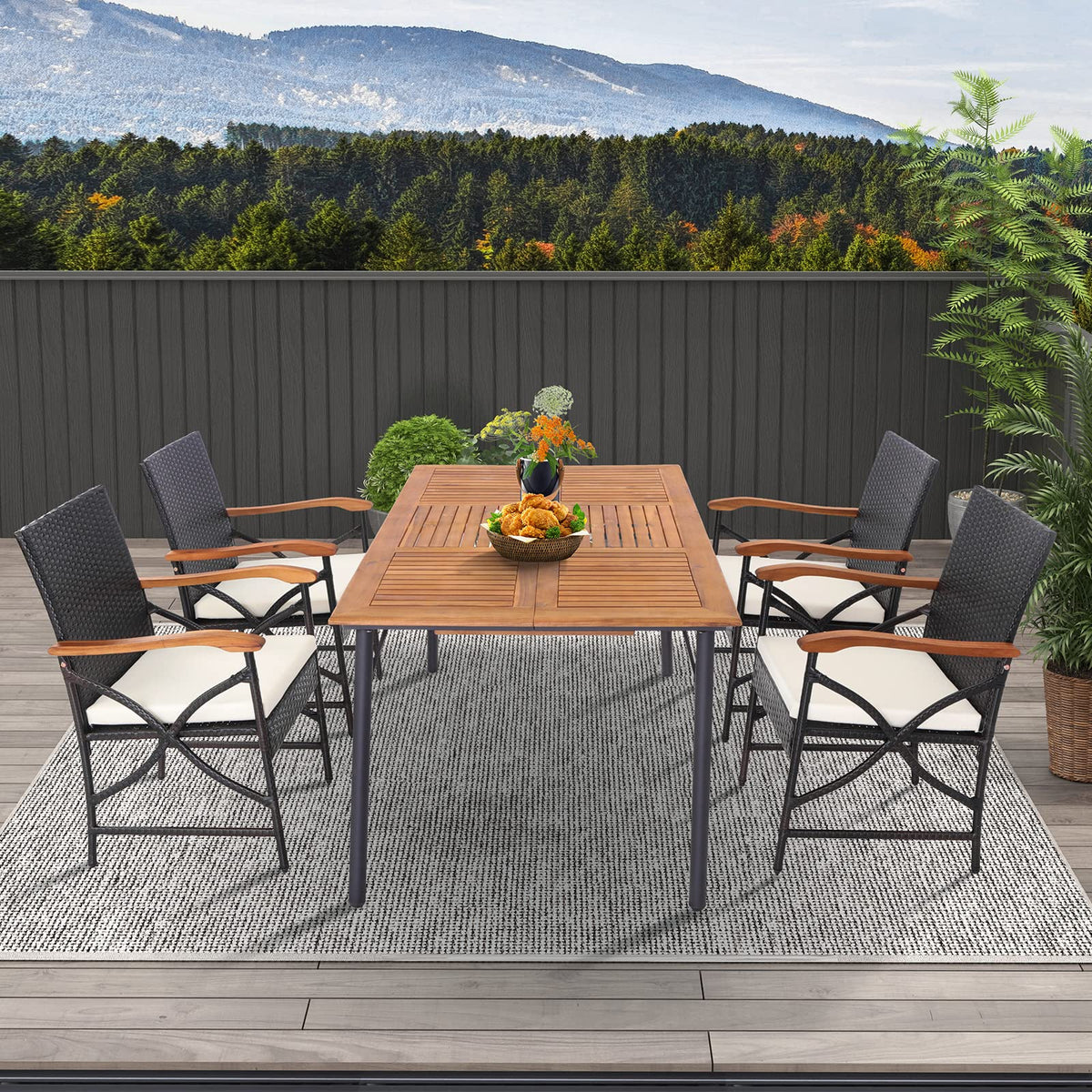 Tangkula Patio Wicker Chair Set of 2, Outdoor PE Rattan Chairs - Product image 4