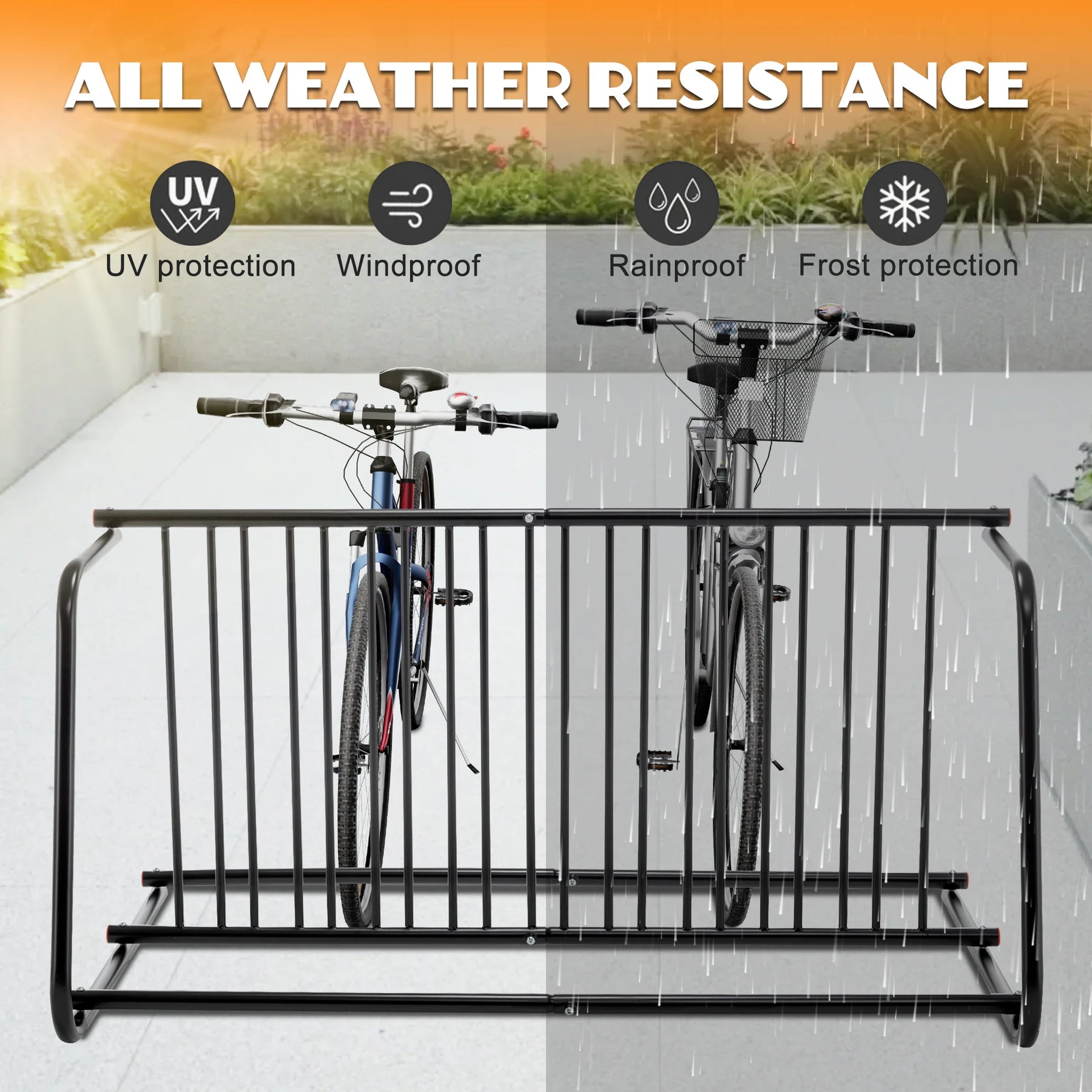 AECOJOY Commercial Floor Bike Rack Stand, 10-Bike Capacity Dual Sided Bicycle Storage Stand Floor Parking - Product image 8