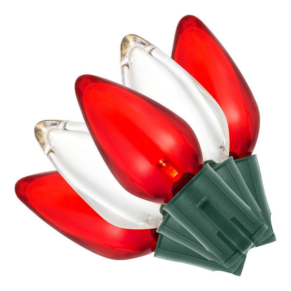 Home Accents Holiday 24L Red and Warm White Smooth C9 Steady Lit LED Lights - Product image 1
