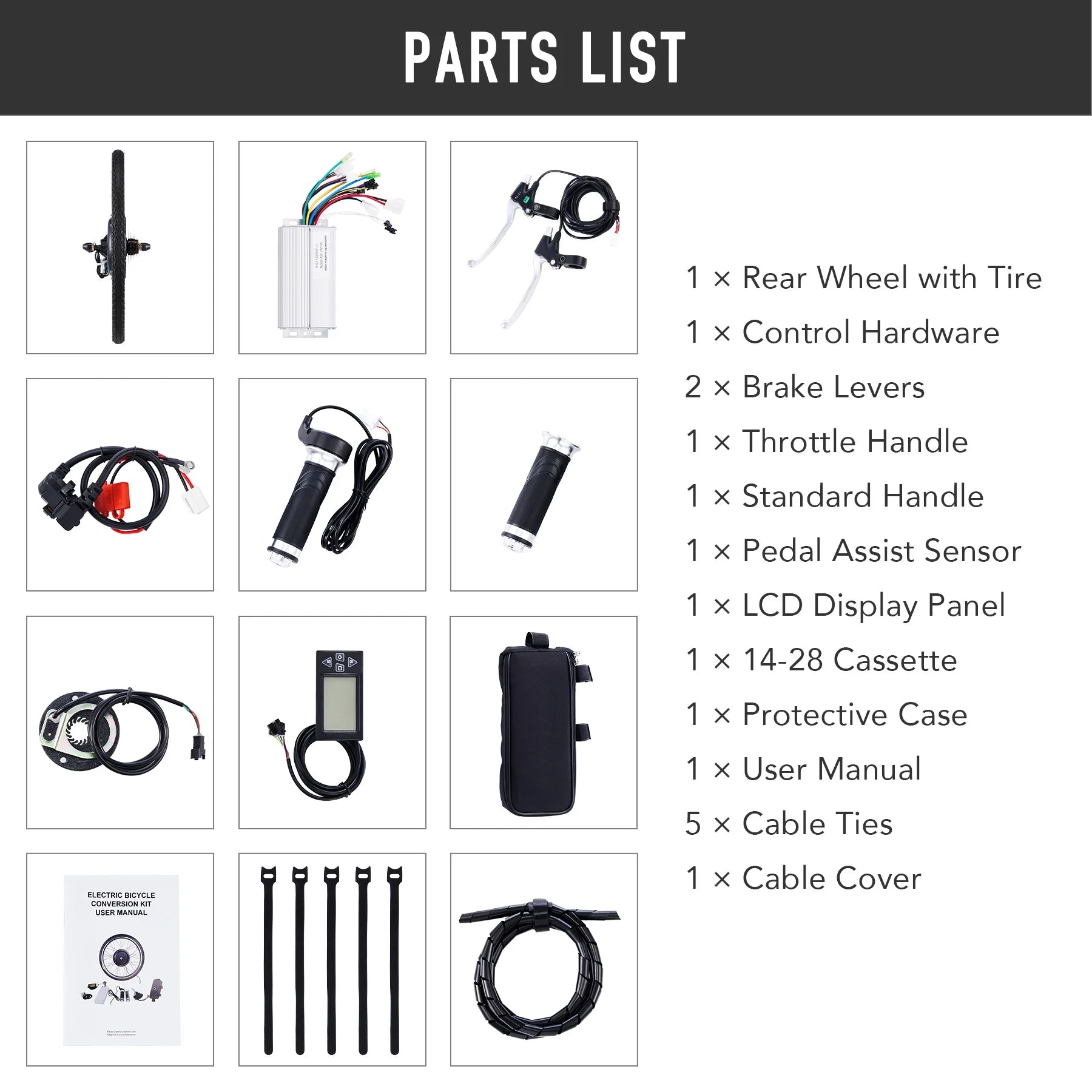Viribus Electric Bike Conversion Kit 26" Rear Wheel 1000W Hub Motor LCD Ebike DIY Set - Product image 15