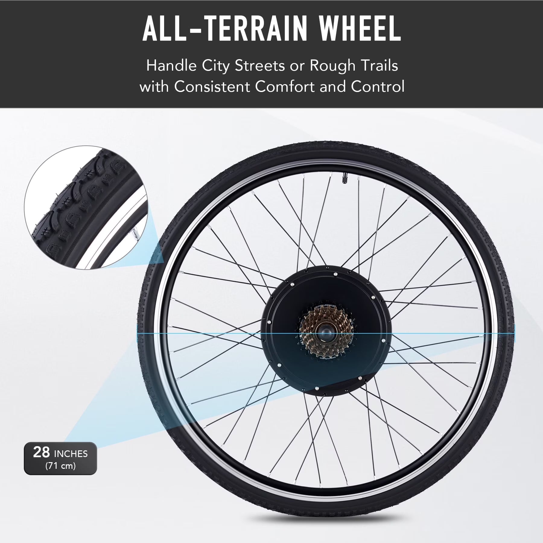 Viribus Electric Bike Conversion Kit 26" Rear Wheel 1000W Hub Motor LCD Ebike DIY Set - Product image 7