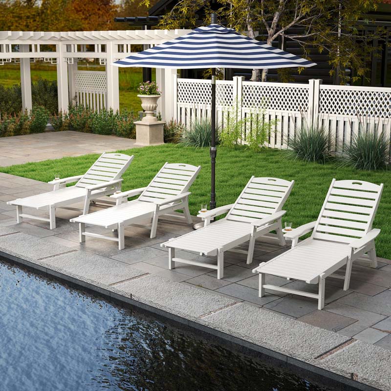 Outdoor Chaise Lounge Chair with 4-Position Backrest & Cup Holder - Product image 13