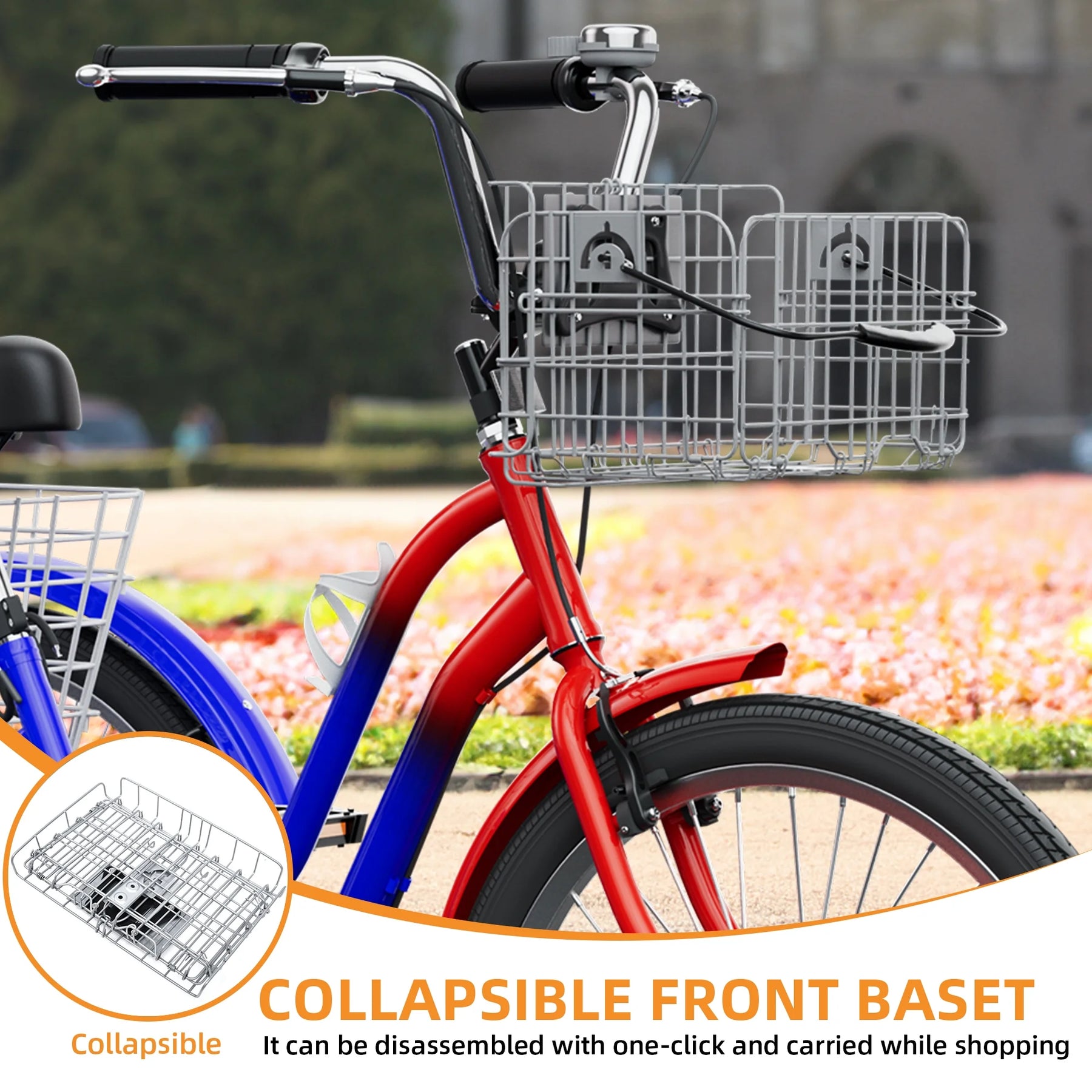 Dextrus 24 in 3 - Wheel Bike, Single Speed Adult Trike, Low Step - Through Cruiser with Front & Rear - Product image 24