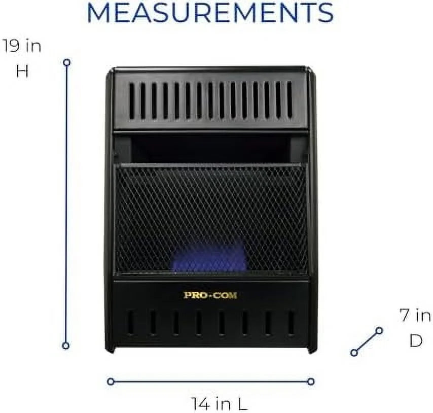 ML100TBAHR Ventless Propane Gas Blue Flame Space Heater with Thermostat Control for Living Room, Bedroom - Product image 6