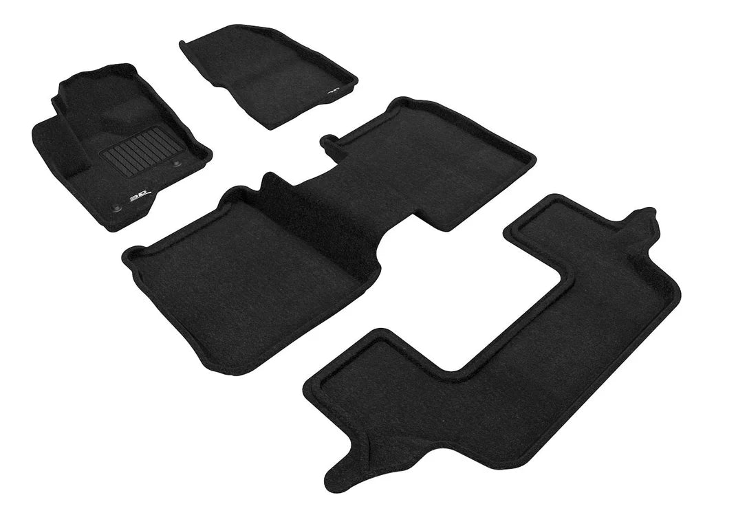 3D MAXpider L1FR05104709 - 09-19 Ford Flex w Center Console Elegant 1st 2nd 3rd (2 Eyelets) -Floor Mat Set (Black)